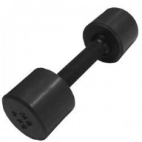 гантель обрезиненная с обрезиненной ручкой mb barbell, чёрная, 5 кг